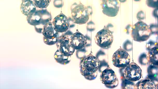 Hanging diamonds with blinking  reflection — Stock Video