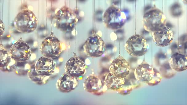 Hanging diamonds with blinking  reflection — Stock Video