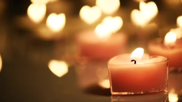 燃烧的蜡烛的粉红色 — 图库视频影像