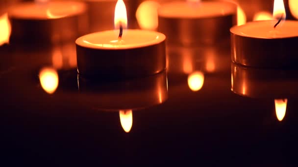 Candles for meditation. Spiritualistic seance. — Stock Video