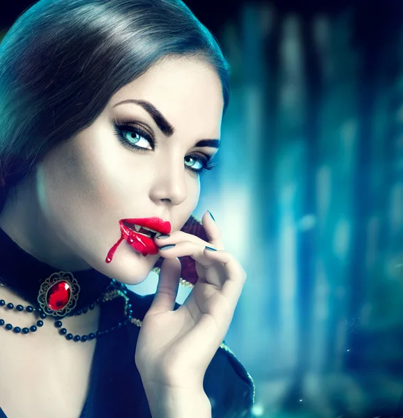Beautiful halloween vampire woman - Stock Image - Everypixel