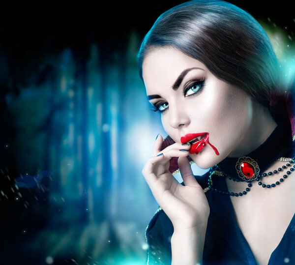 Beautiful halloween vampire woman