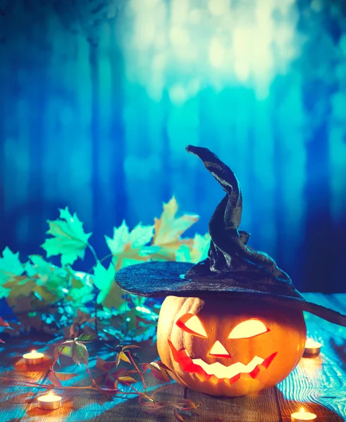 Halloween zucca testa jack lanterna — Foto Stock