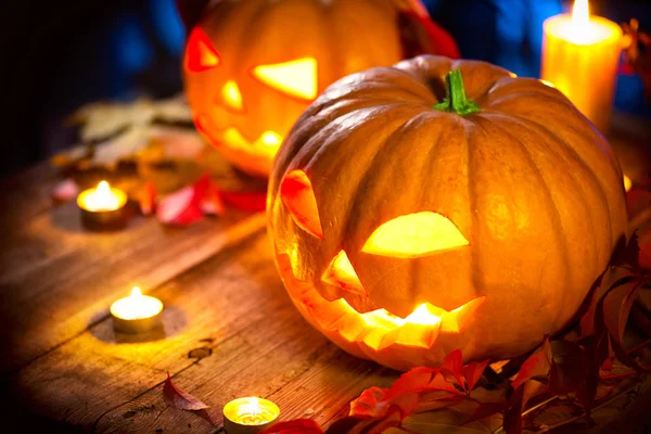 Halloween pumpkin head jack lantern — Stock Photo, Image