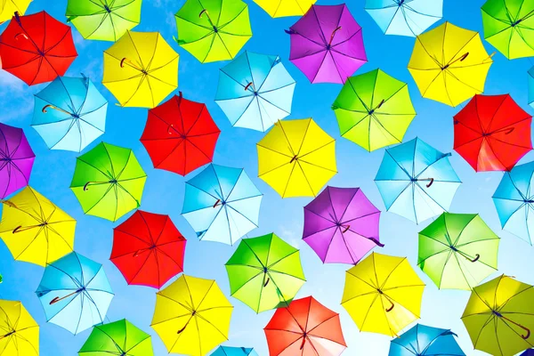 Umbrellas urban street decoration — Stock Photo, Image