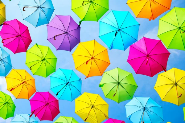 Umbrellas urban street decoration — Stock Photo, Image