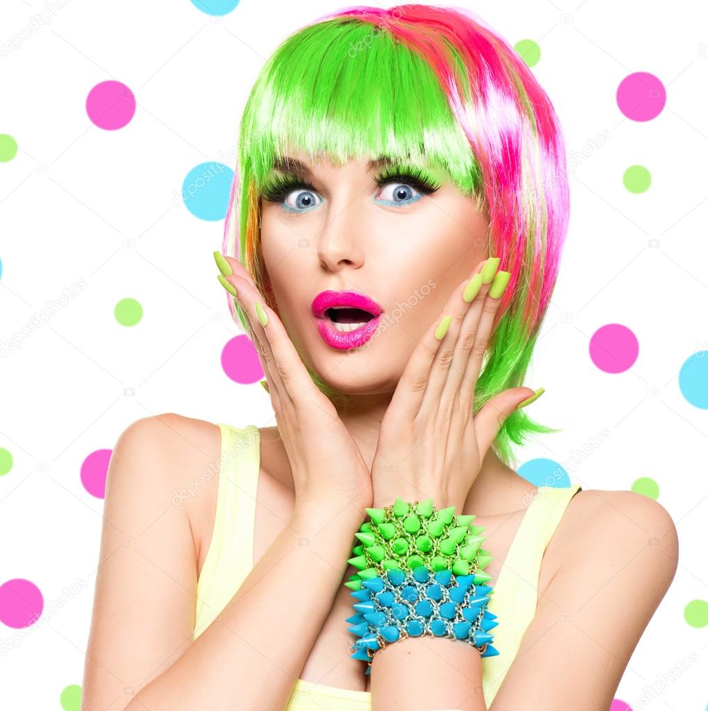 girl with colorful dyed hair