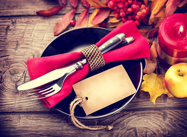 Table en bois de Thanksgiving servie — Photo