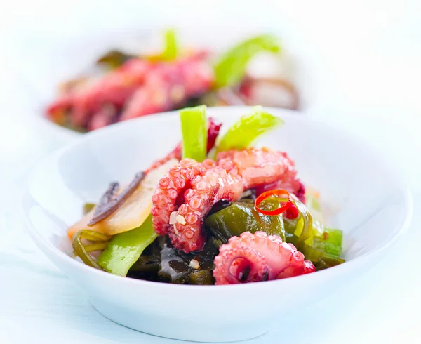 Japanese salad with octopus and ginger. — Stock Photo, Image