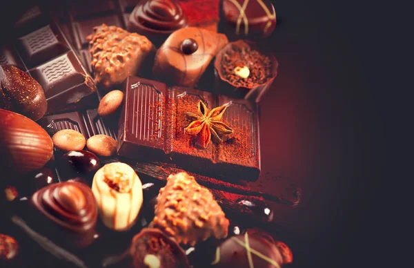 Cioccolato sfondo primo piano . — Foto Stock