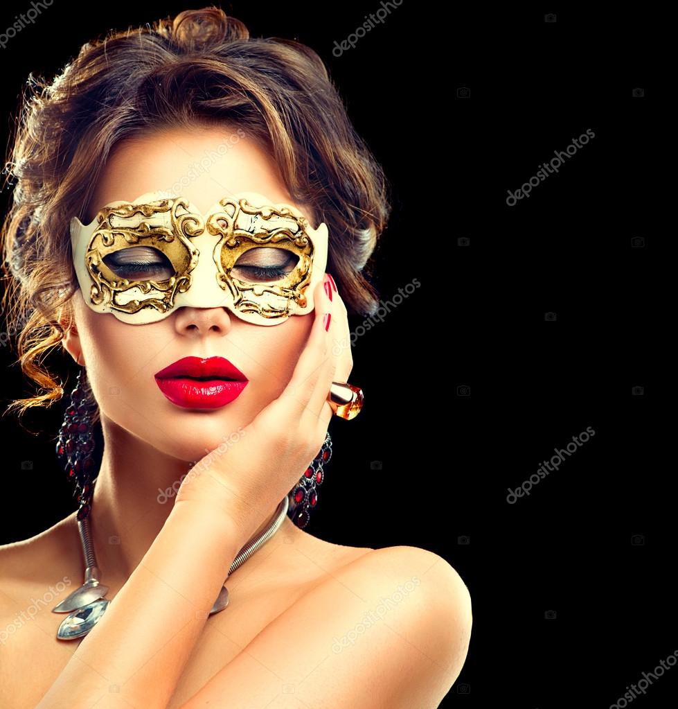 Woman wearing carnival mask Stock Photo by ©Subbotina 93168372