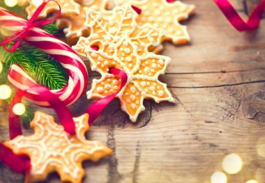 Tanımlama bilgileri ve şeker kamışı Noel arka plan