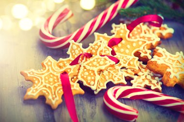 Tanımlama bilgileri ve şekerler Noel arka plan