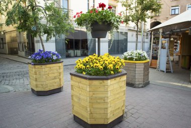 Street insanlar sabahın erken saatlerinde olmadan.