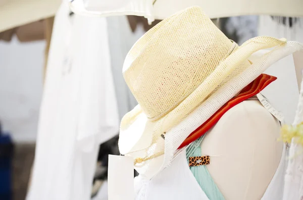 Hats in street shop — Stock Photo, Image