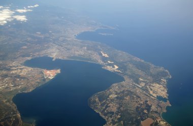 İspanyolca Körfez bölgesi yukarıda gökyüzü bulut sahil..