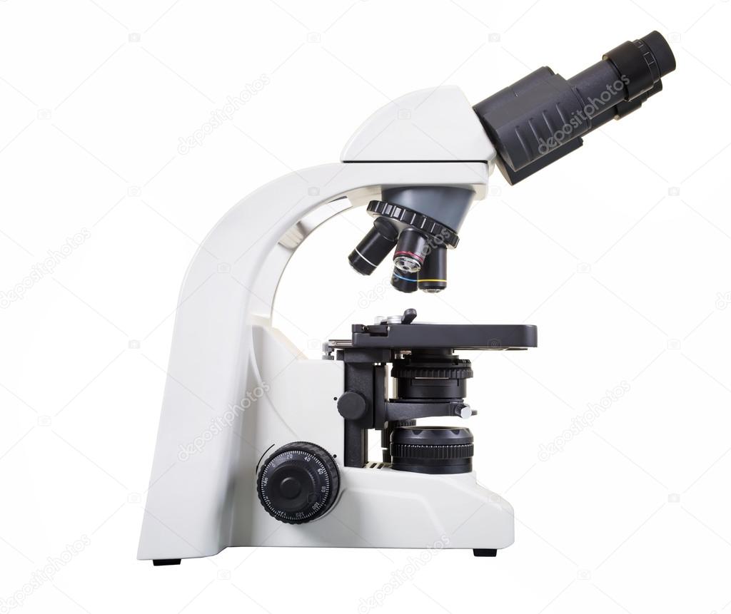 Laboratory Microscope. Scientific and healthcare research on white background.