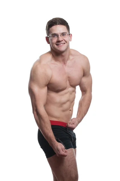 Muscular sportsman posing — Stock Photo, Image