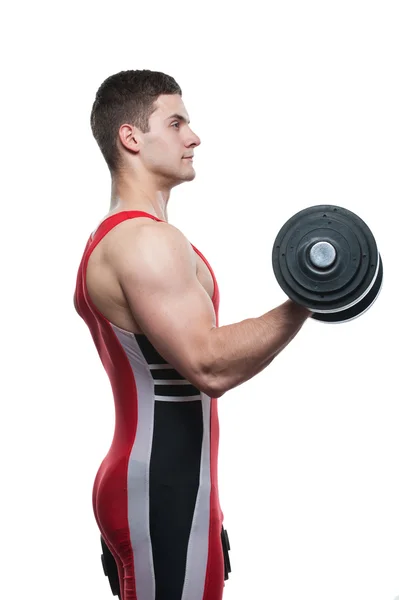 Desportista muscular posando — Fotografia de Stock