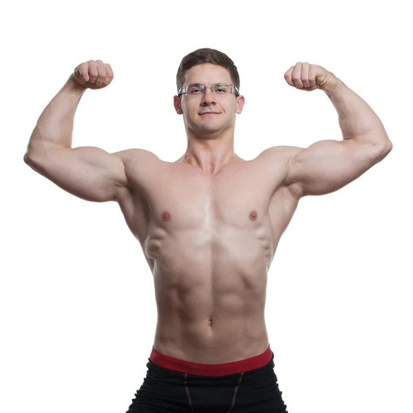 Desportista muscular posando Imagens Royalty-Free