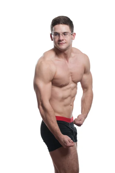 Desportista muscular posando Fotografias De Stock Royalty-Free