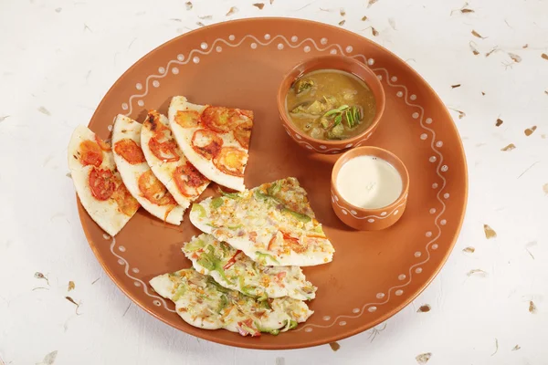 Masala Dosa with Chutney and Sambaar — Stock Photo, Image