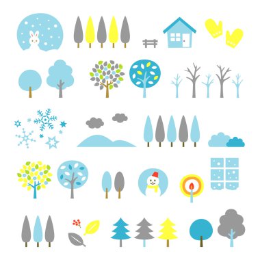 ağaçları kış ayarla