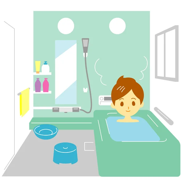 Taking a bath, woman — Stock Vector