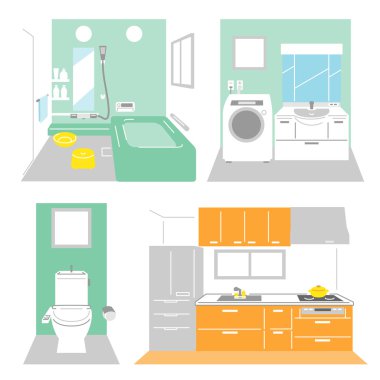 Banyo, Çamaşırhane, mutfak