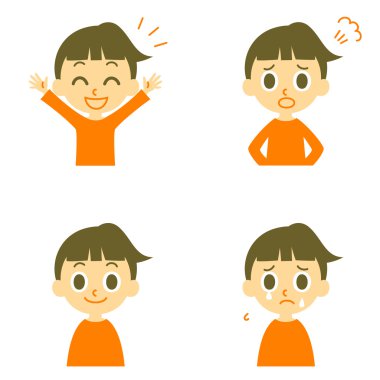 Girl, joyful, angry, weep