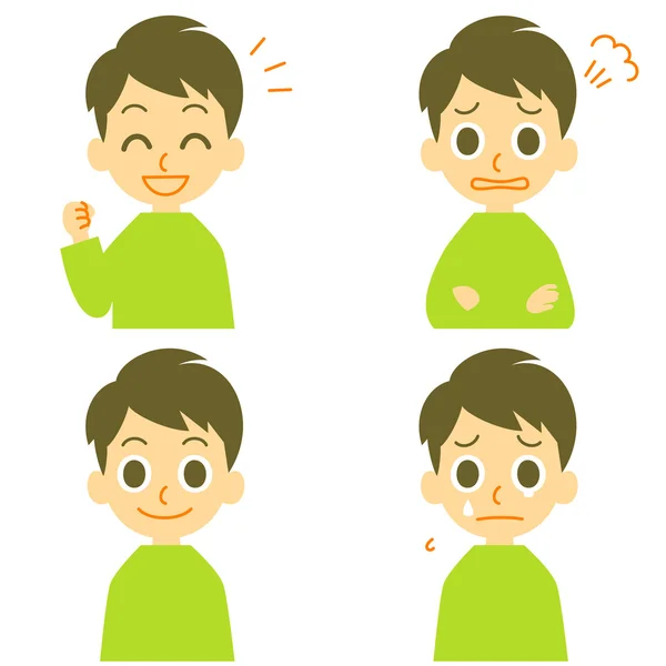 Man, joyful, angry, weep — Stock Vector