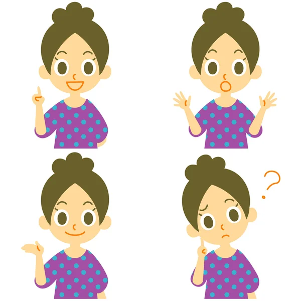 Woman, speaking,surprised,confused — Stock Vector