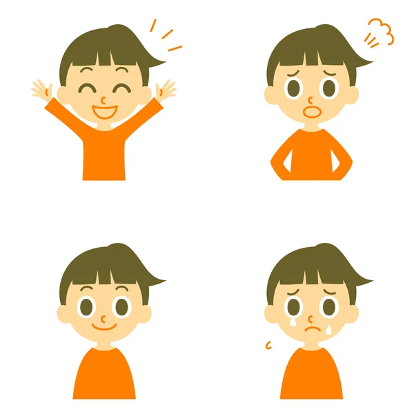 Girl, joyful, angry, weep — Stock Vector