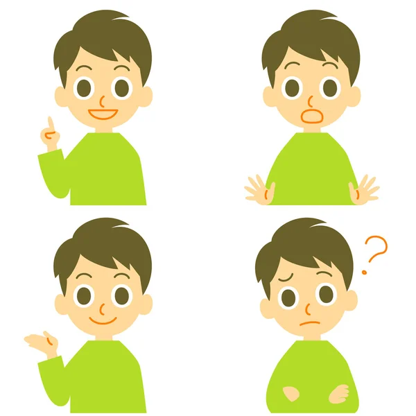 Hombre, hablando, sorprendido, confundido — Vector de stock