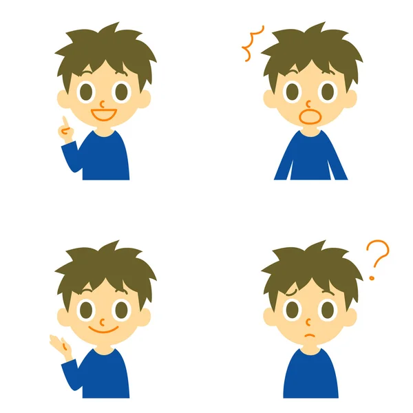 Boy, speaking,surprised,confused — Stock Vector