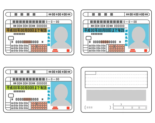 Licencia de conducir japonesa — Vector de stock