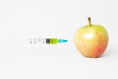 apple - stok görüntü bir zehir enjekte şırınga