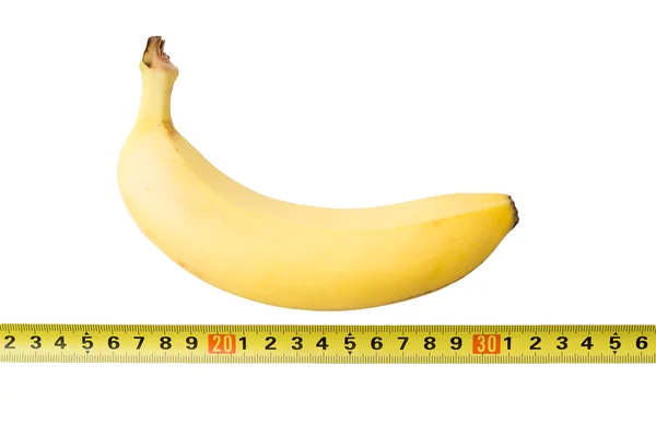 Банан с мерой двора - Stock Image — стоковое фото
