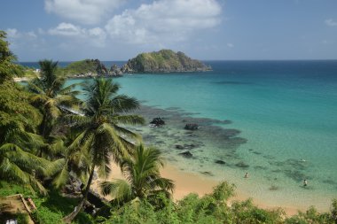 Fernando de Noronha, Brezilya için kristal deniz plaj