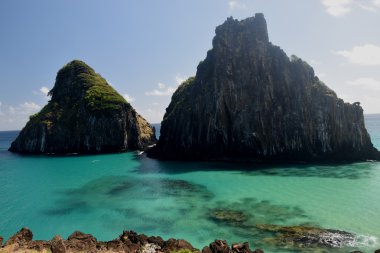 Fernando de Noronha, Brezilya için kristal deniz plaj