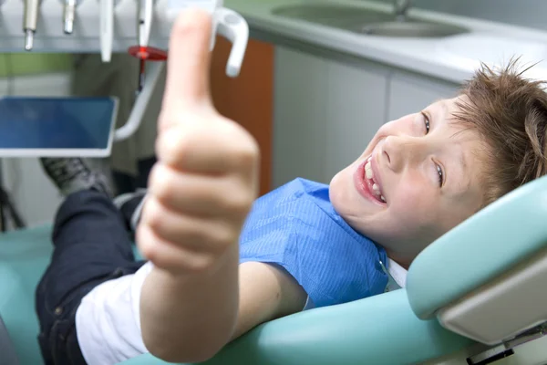 Boy at the dentist Stock Photo