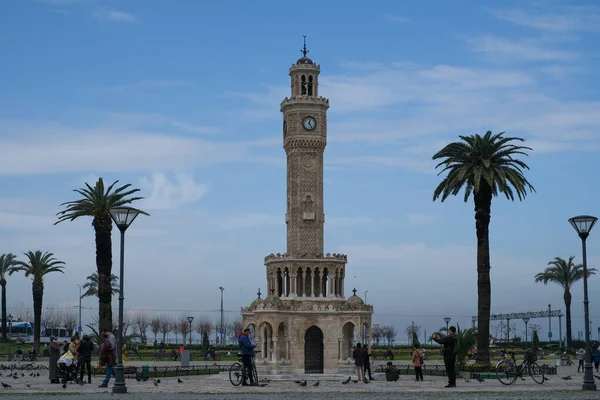 Izmir Turkey Únor 2021 Izmir Konak Náměstí Staré Hodiny Tower — Stock fotografie