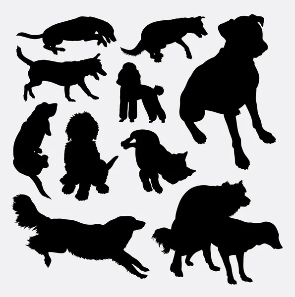 Hund Tier Silhouette 10 — Stockvektor