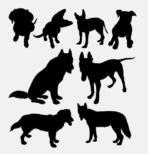 Hond huisdier dierlijke silhouet 11 — Stockvector