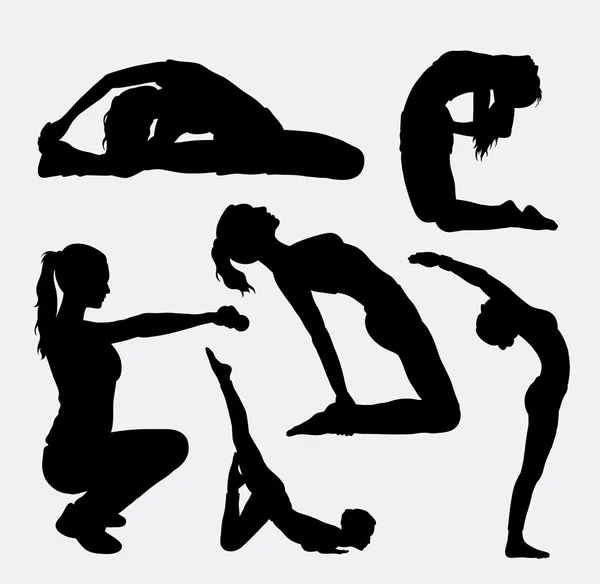 Тренувальний спортивний гімнастичний силует — стоковий вектор