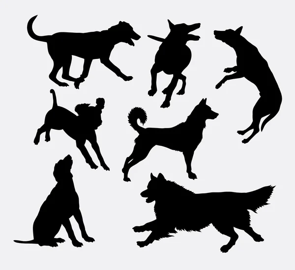 Dog pet animal silhouette 19 — Stock Vector