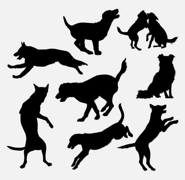 Hond huisdier dierlijke silhouet 18 — Stockvector