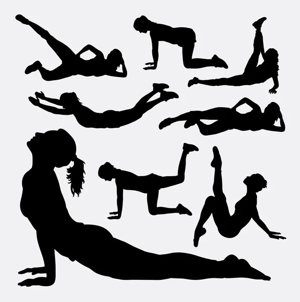 Oefening Fitness Sport silhouet — Stockvector