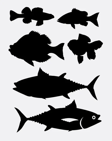 Silueta animal de pescado 3 — Vector de stock