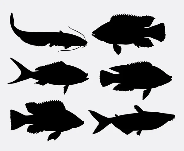 Silueta animal de pescado 1 — Vector de stock